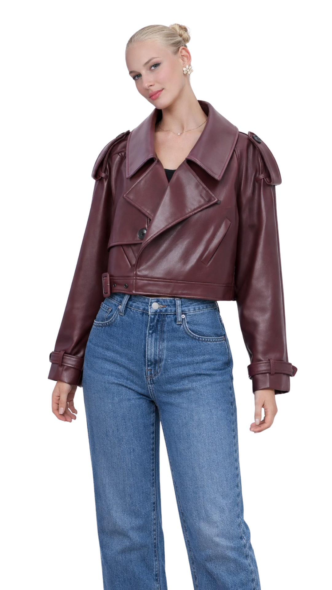 Moni – Asymmetrische Lederjacke