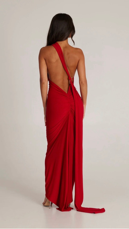 Veloura Elegantes Maxikleid mit einem Träger