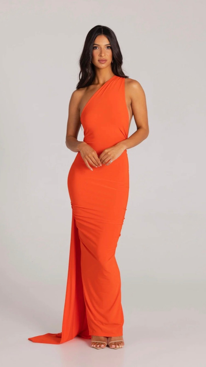 Veloura Elegantes Maxikleid mit einem Träger