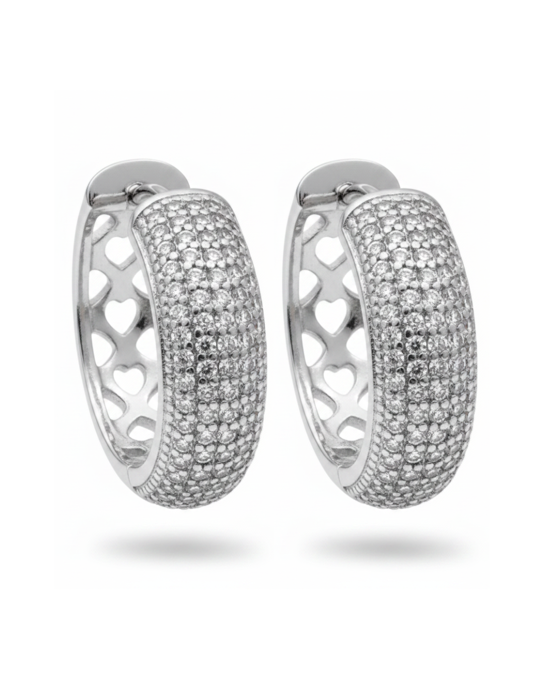 Lumière Heart Creolen – Silver Edition