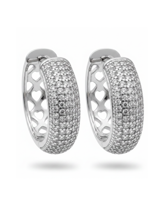 Lumière Heart Creolen – Silver Edition