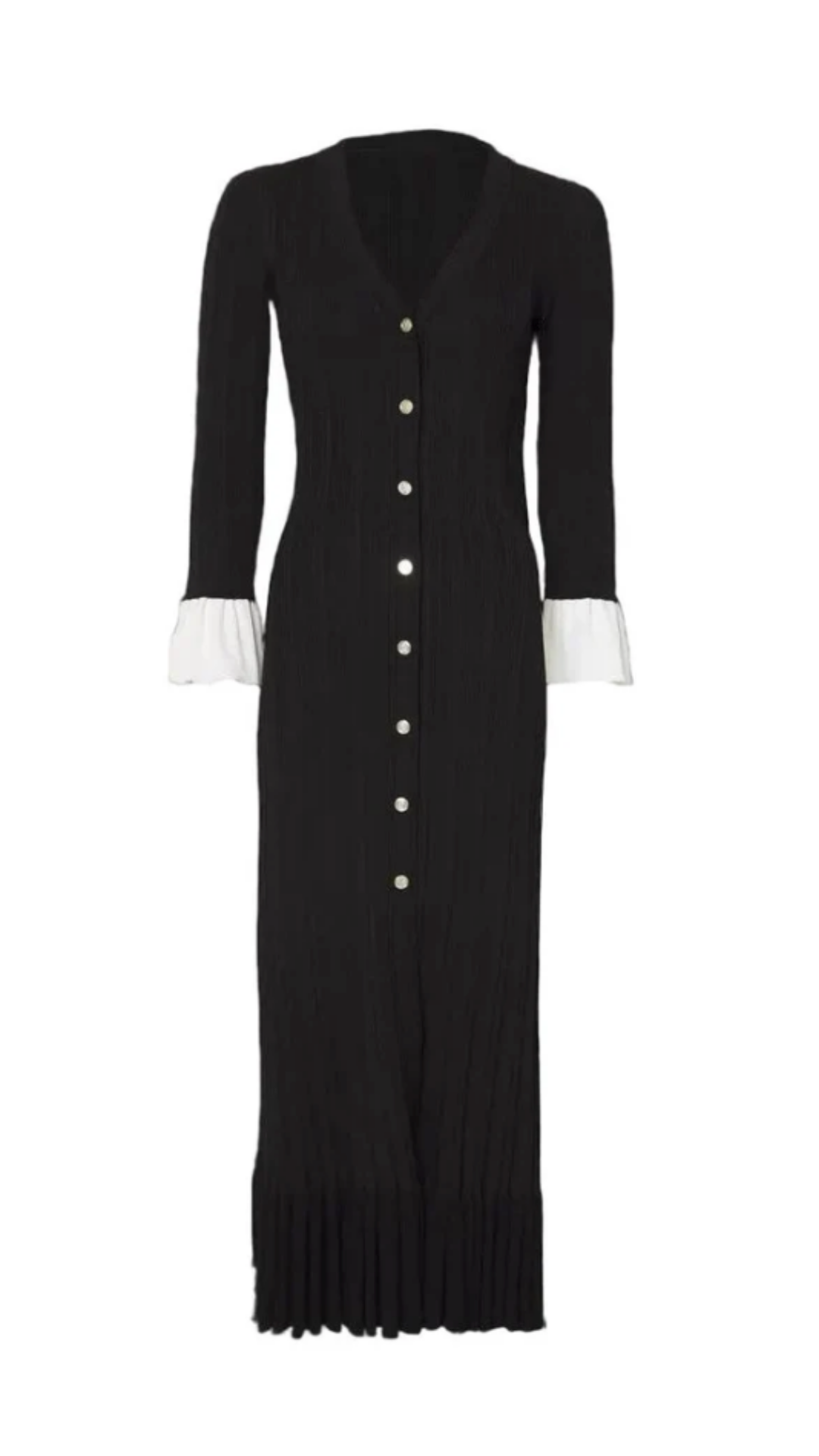 Elegance Noir Maxikleid mit Knöpfen