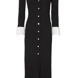 Elegance Noir Maxikleid mit Knöpfen