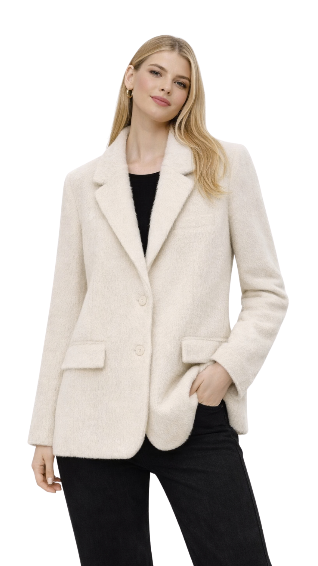Elvéra – Long Faux Fur Blazer