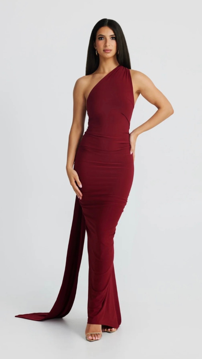 Veloura Elegantes Maxikleid mit einem Träger
