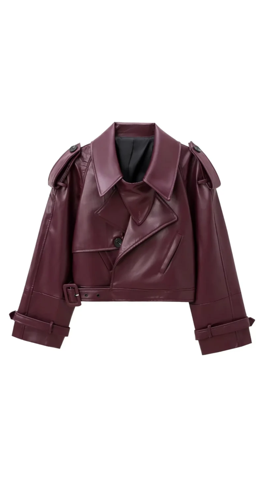 Moni – Asymmetrische Lederjacke
