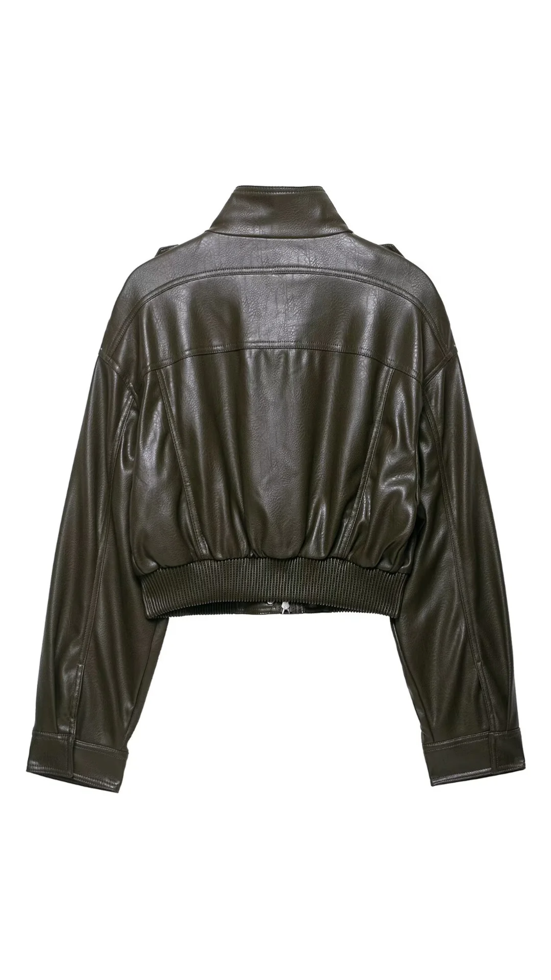 Kaya – Cropped PU-Leather Bomber