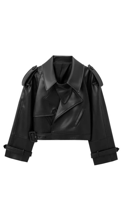 Moni – Asymmetrische Lederjacke