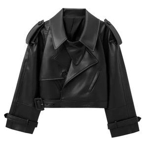 Moni – Asymmetrische Lederjacke